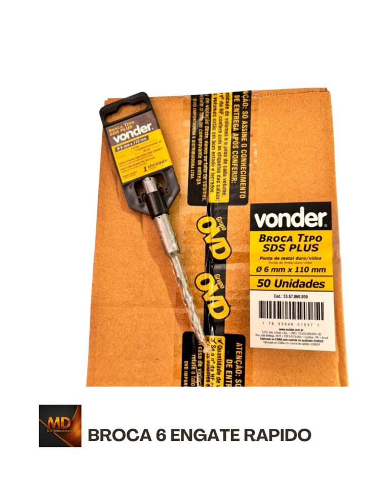 Broca 6 engate rapido MD Distribuidora gesso